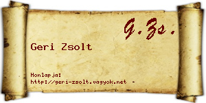 Geri Zsolt névjegykártya
